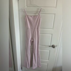 Wilfred free pink divinity kick flare jumpsuit